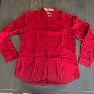 Cinch Red L button down shirt